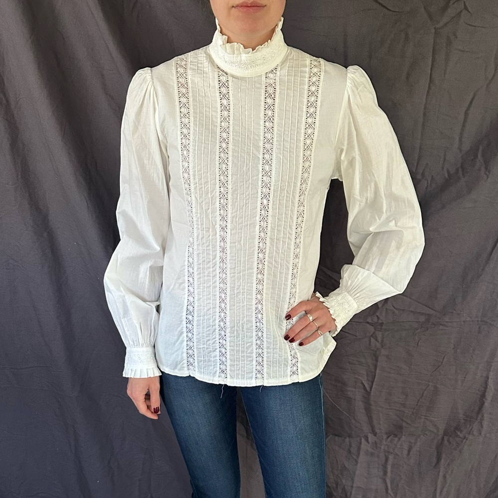 Laura Ashley White Lace Blouse